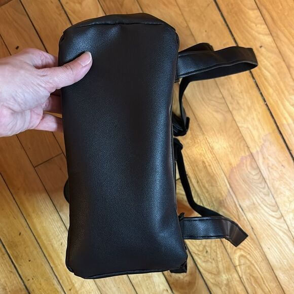 Disney Minnie Mouse Black Quilted Faux Leather Backpack with Ears and sequins - Picture 5 of 9